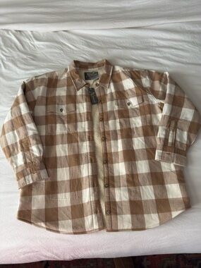 NWT Sherpa Lined Plaid Flannel Jacket